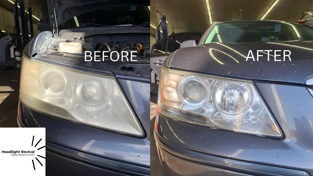 Headlight restoration, before and after